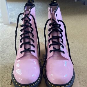 Dr. Martens Pink Patent Leather Women's Boots